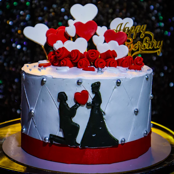 Anniversary Cake Table Setup
