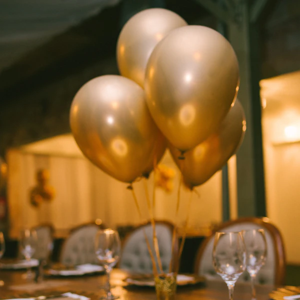 Gold Balloon Party Setup